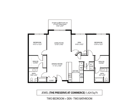 The Preserve at Commerce Apartments in Rogers, MN 2 Bedroom 2 Bath Plus Den